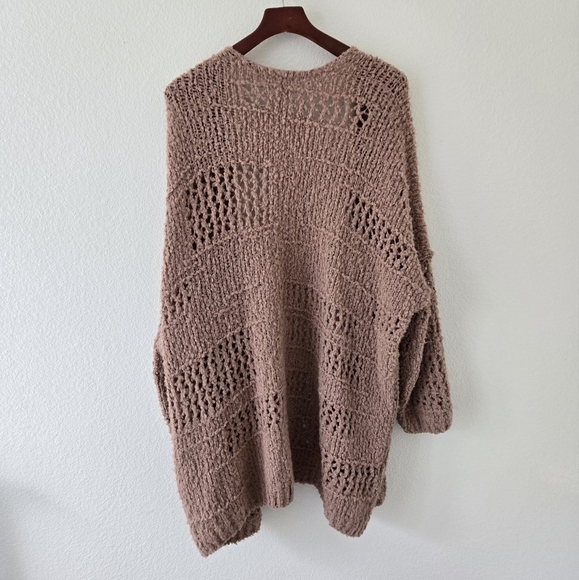Free People BOHO Saturday Morning Cardigan Sweater Open Knit Oversized Cozy XS/S - Picture 11 of 16